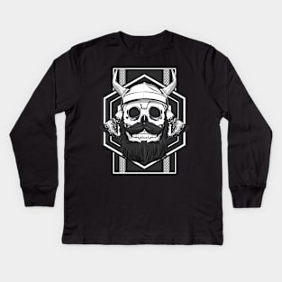 Valhalla Tshirt Viking Skull Kids Long Sleeve T-Shirt